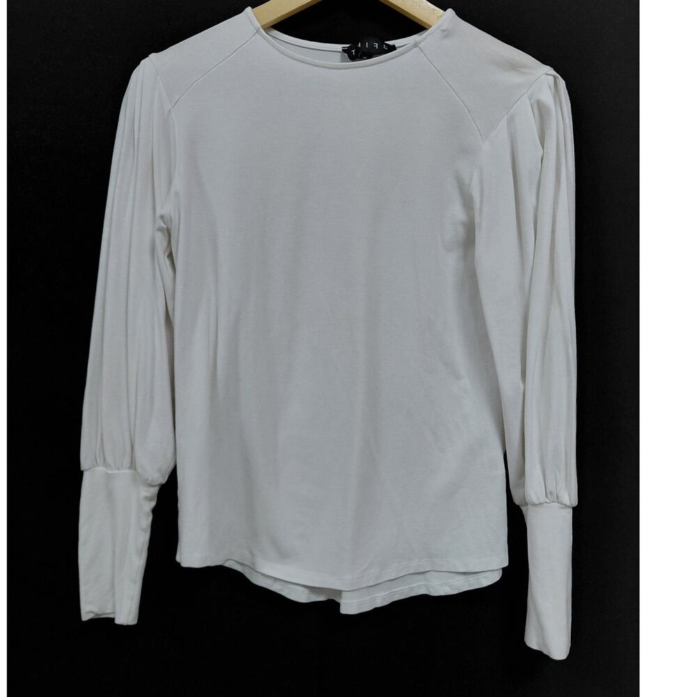 THIRD White Long Sleeve Top Solid Knit Women Size M